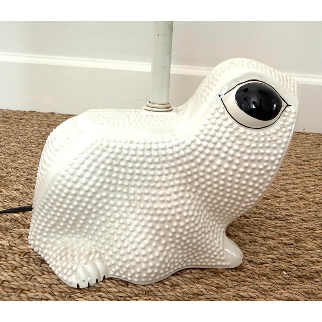 Mid 20th Century Italian Jean Rogers Style Hobnail Frog Lamp For Sale - Image 4 of 12