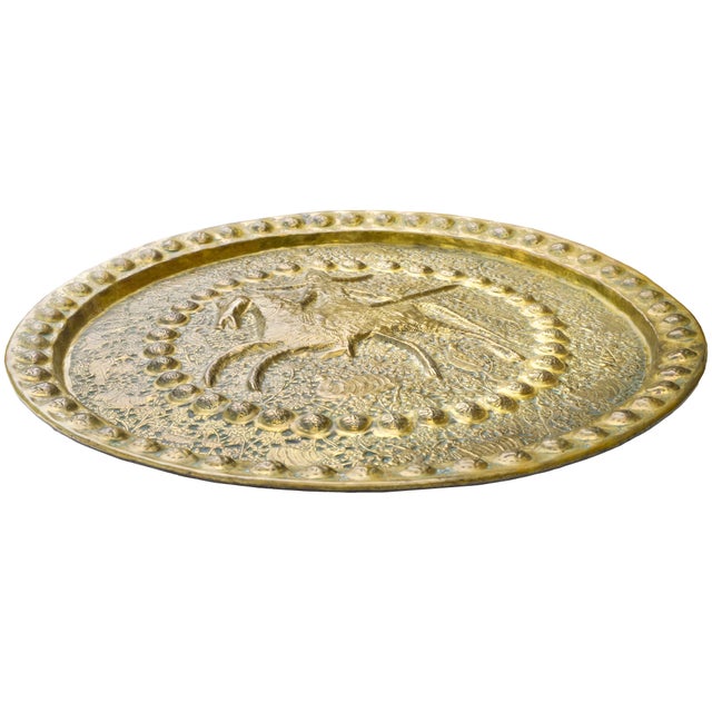 Early 20th Century Hand-Engraved Spanish-Colonial Brass Tray For Sale In New York - Image 6 of 12