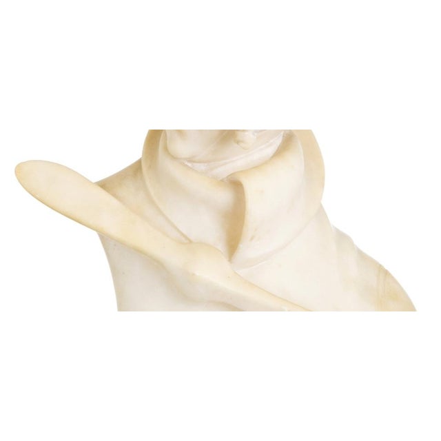 Stone Sculpture, Amelia Earhart, 1890s, Alabaster & Marble For Sale - Image 7 of 8