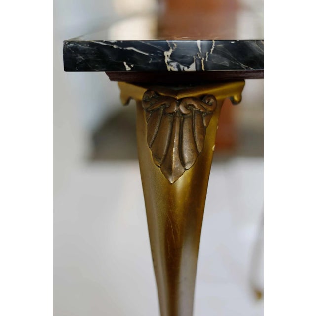 Metal Italian Console Table With Black Marble Top For Sale - Image 7 of 10