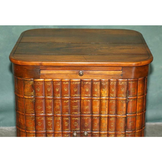 Faux Book Fronted Hardwood Library Side Cabinets by Theodore Alexander, Set of 2 For Sale - Image 16 of 18
