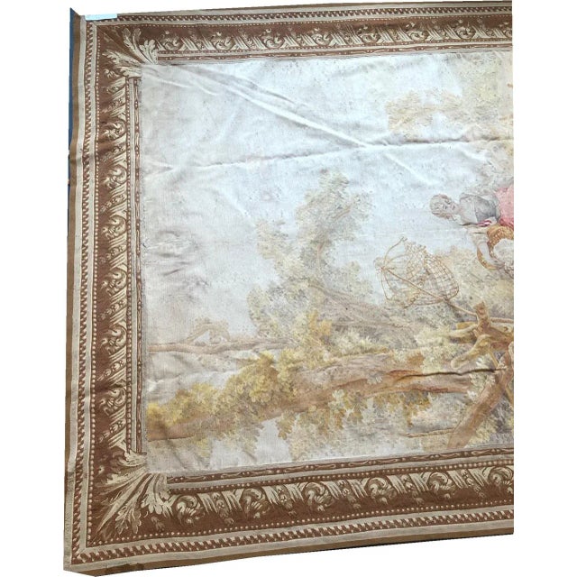 Antique Silk Wall Hanging French Tapestry For Sale - Image 4 of 7