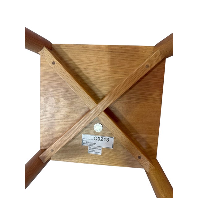 Design by Conran Square Side Table, Walnut-Tone Top, Oak Legs, X-Brace ...