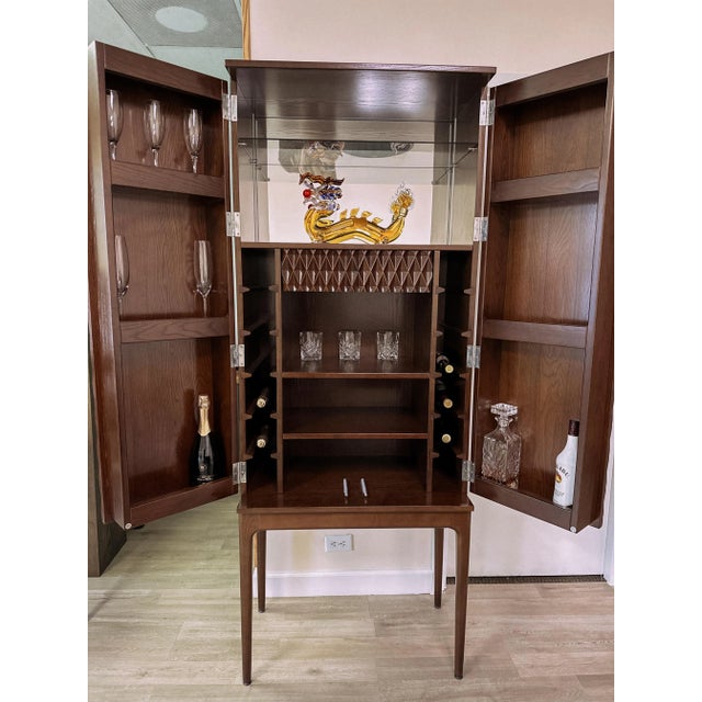 2020s Modern Dark Brown Wood Bar Cabinet For Sale - Image 5 of 7