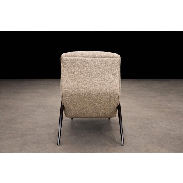 Brazilian Modernist Lounge Chair in Ebony-Stained Pau Marfim With Oatmeal Bouclé, 1950s For Sale - Image 12 of 13