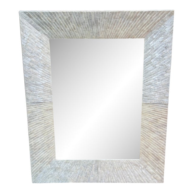 Pottery Barn Capiz Rectangular Wall Mirror For Sale