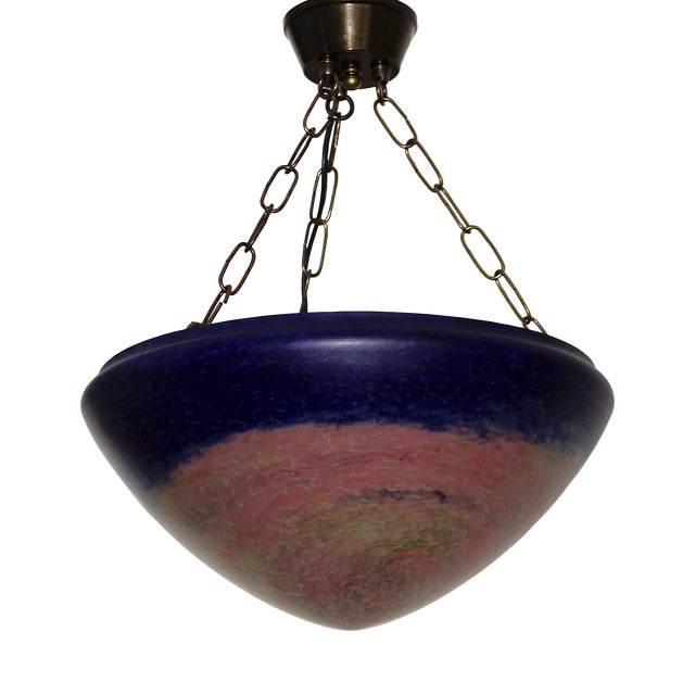 French Pate De Verre Glass Chandelier from Unbekannt, 1950s For Sale