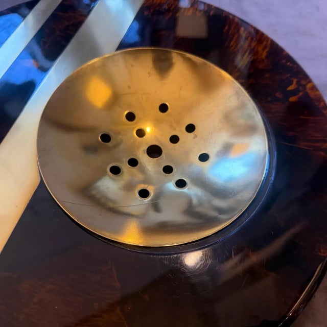 Mid-Century Modern 1970s Dior Home Style Mid-Century Modern Faux Tortoiseshell Lucite Centerpiece For Sale - Image 3 of 14