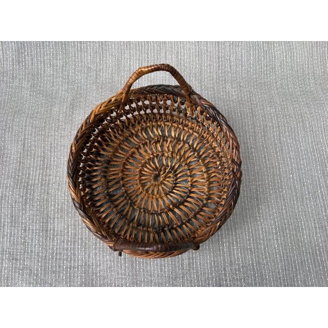Small Vintage Woven Wicker Basket For Sale - Image 15 of 15
