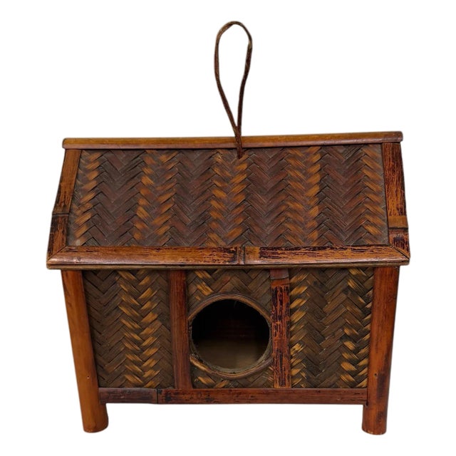 Vintage Bamboo and Rattan Birdhouse For Sale