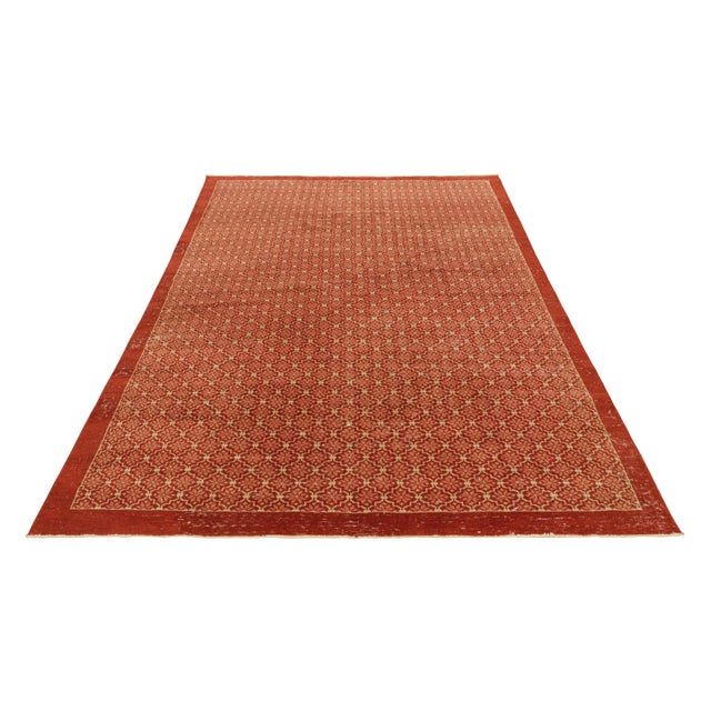 Mid-Century Modern Vintage Zeki Müren Rug With Red and Beige Floral Patterns, From Rug & Kilim For Sale - Image 3 of 7