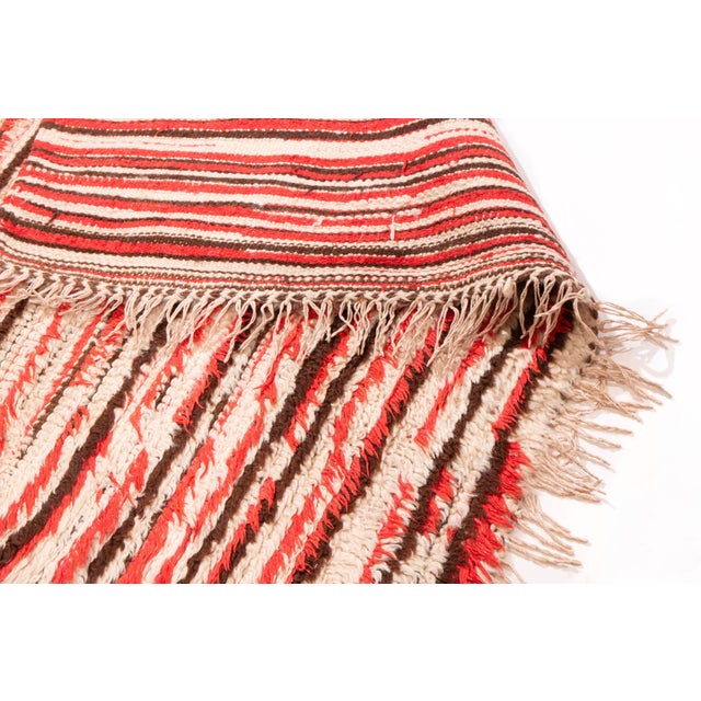 17th Century Vintage Mid-Century Moroccan Berber Transitional Red and Beige Wool Rug For Sale - Image 5 of 5