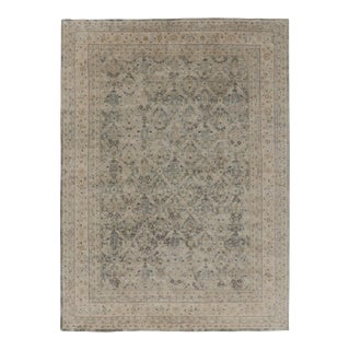 Rug & Kilim’s Modern Classics Rug in Blue With Beige Floral & Geometric Patterns For Sale