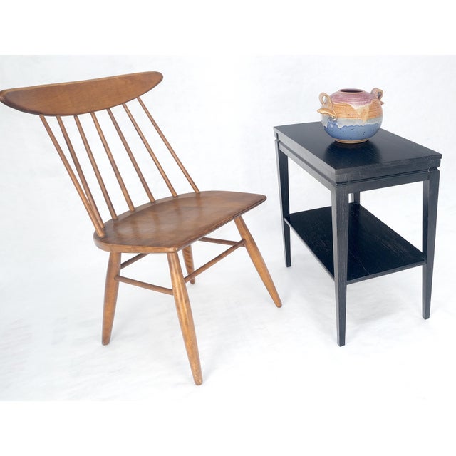 Cerused Oak Two Tier Rectangle Side End Table Brown Saltman Attributed MINT For Sale - Image 9 of 10