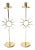 Vintage Fornasetti Style Sun Motif Polished Brass Candlesticks, 1970's For Sale