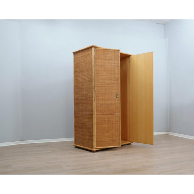 Mid-Century Modern Vintage Bamboo & Rattan Freestanding Wardrobe from Dal Vera, 1970s For Sale - Image 3 of 18