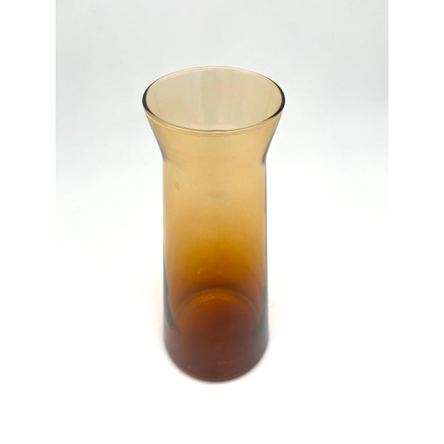 Glass 1980s Mid Century Amber Glass Vase For Sale - Image 7 of 12