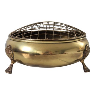 Vintage Footed Brass Flower Frog For Sale