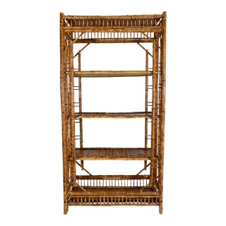 Brighton Pavilion Style Burnt Tortoise Shell Bamboo Etagere For Sale