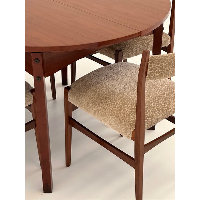 1970s Vintage Teak and Fabric Dining Chairs, 1970s, Set of 6 For Sale - Image 5 of 18