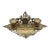 Vintage Ornate Baroque Revival Cast Brass Double Inkwell Desk Set With Porcelain Liners For Sale