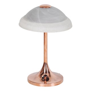 Art Deco Table Lamp in Brass and Glass, France, 1930s For Sale