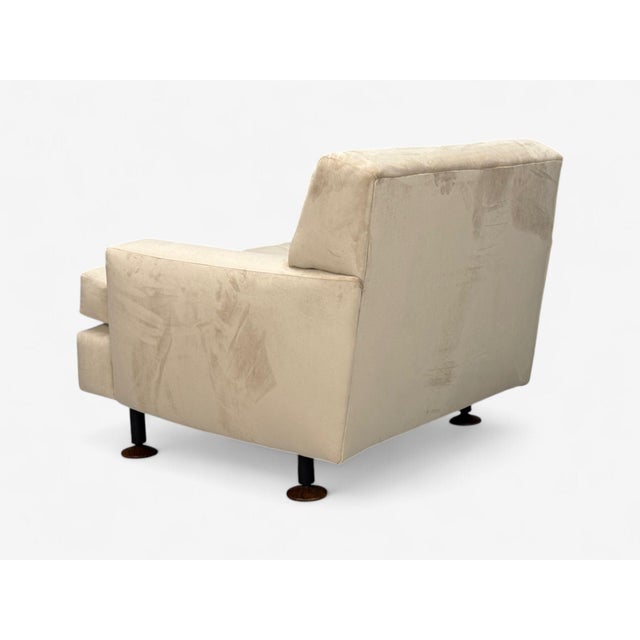 Marco Zanuso, Beige Velvet, Wood, Metal, Lounge Chair, Italy, 1960s For Sale - Image 9 of 11
