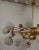 Gold Murano Art Glass and Brass Midcentury Chandelier For Sale - Image 8 of 11