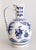 A superb large antique Delft faience cobalt blue and white lobed pitcher made by Boch Frères Keramis in La Louvière,...