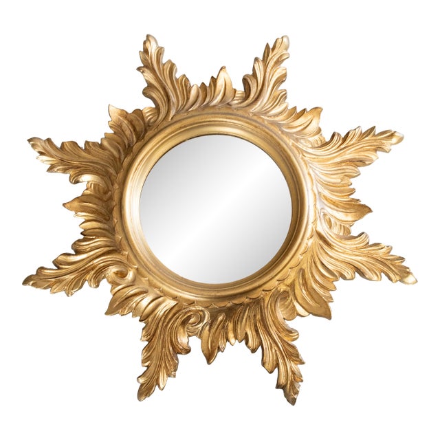 Vintage Italian Gilt Sunburst Mirror For Sale
