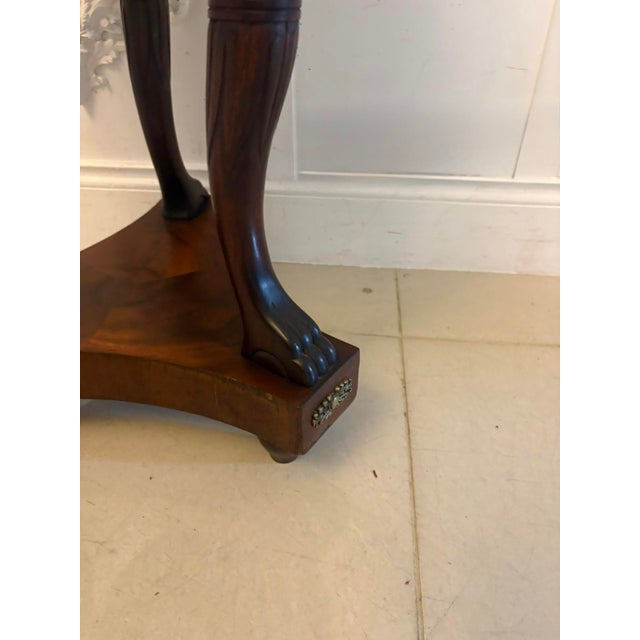 Antique Victorian Specimen Marble Top Centre Table Mahogany Swan Support Side Table, 1860 For Sale - Image 14 of 18
