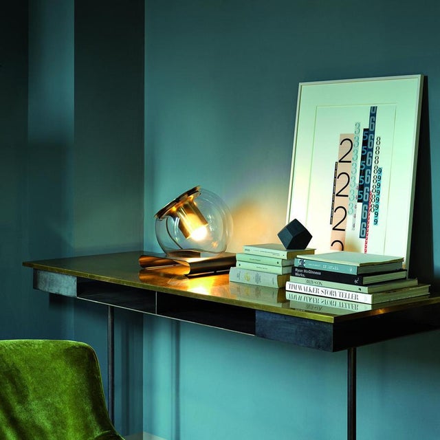 Not Yet Made - Made To Order Satin Gold The Globe Table Lamps by Joe Colombo for Oluce, Set of 2 For Sale - Image 5 of 13