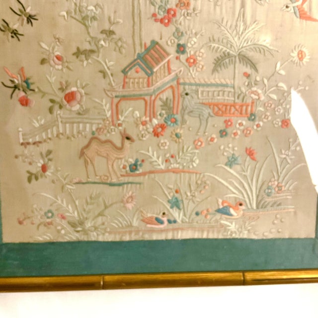 Antique Japanese Embroidered Silk Panels-Opposites For Sale - Image 13 of 18