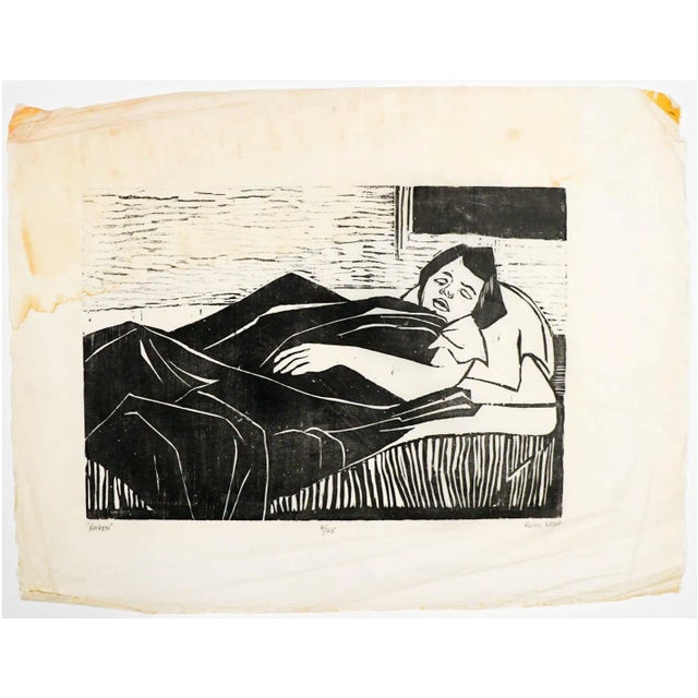 Ruth Leaf (New York, 1923-2015) pencil signed woodcut titled "Karen."