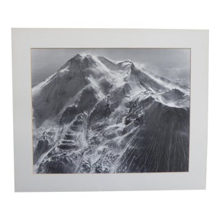 Large Vintage 1959 Mount Shasta Aerial Photograph For Sale