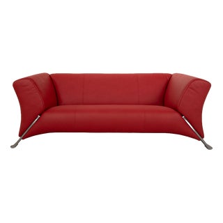 322 2-Seater Sofa in Red Gavin 107 Vegan Leather from Rolf Benz For Sale