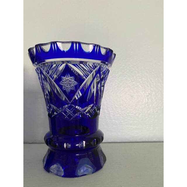 Vintage Crystal Cut Vases- Set of 2 For Sale - Image 10 of 11