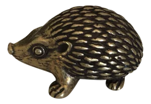 Miniature Brass Hedgehog Figurine, Vintage