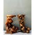 Embodying the traditional Japanese reverence for raw nature, this extraordinary set of two vintage pedestals is carved...
