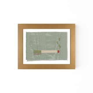Uma the Artichoke Cigarette by Willa Heart in Gold Frame, Mini Art Print For Sale