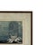 Mid-century limited edition silkscreen print depicting a surreal nautical scene with a sailing vessel, stylized birds in...