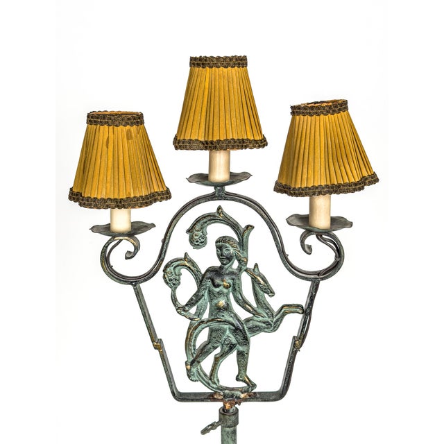 Goldenrod Swedish Grace Floor Lamp from Bjerkås Armatur, 1940 For Sale - Image 8 of 11