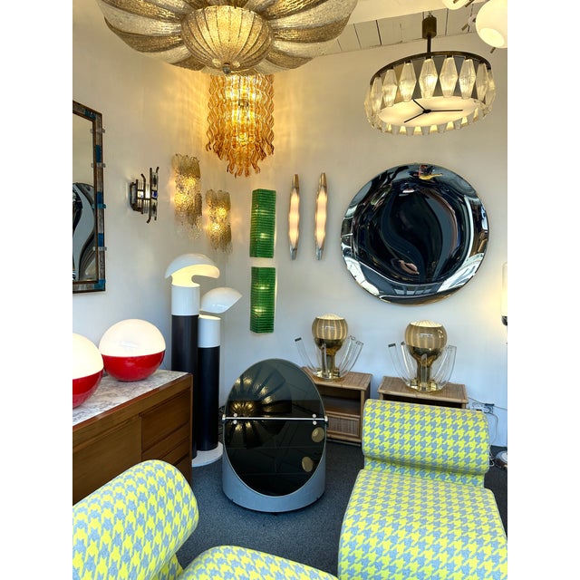 Green Contemporary Pair of Brass and Green Folded Leaf Murano Glass Sconces, Italy For Sale - Image 8 of 12