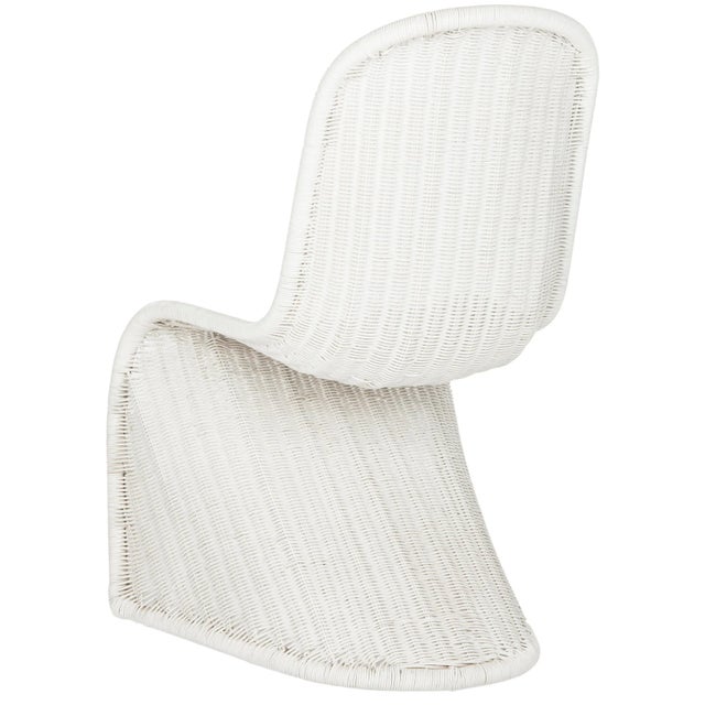 2020s Modern Wicker Side Chair in White - a Pair For Sale - Image 5 of 9