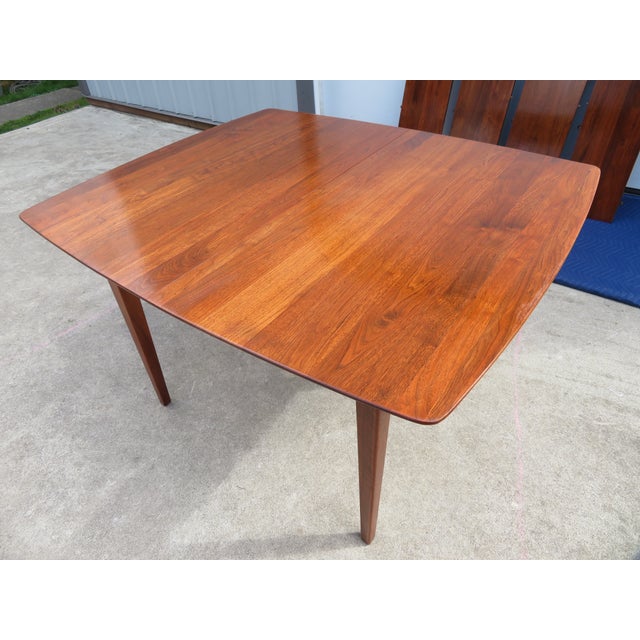 Ace-Hi Vintage Mid Century Walnut Extending Dining Table W/ Leaves by Ace Hi Furniture For Sale - Image 4 of 13