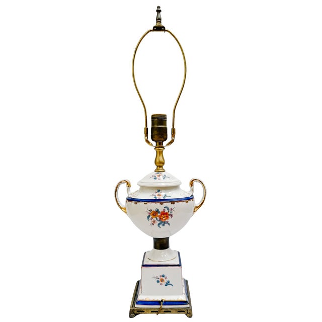 Mid-Century Modern Mid-Century Modern Kaiser Kuhn Swedish Armorial Porcelain Urn Table Lamp For Sale - Image 3 of 11