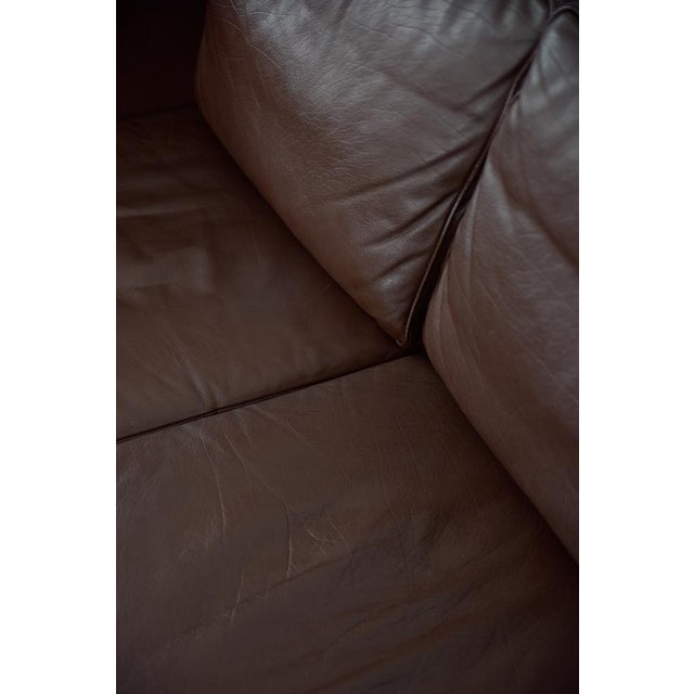 Vintage Scandinavian Brown Leather Sofa, 1970s For Sale - Image 16 of 18