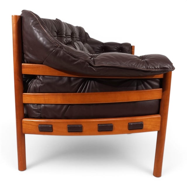 Sven Ellekaer 3-Seater Leather Sofa by Sven Ellekaer for Coja, 1960 For Sale - Image 4 of 13