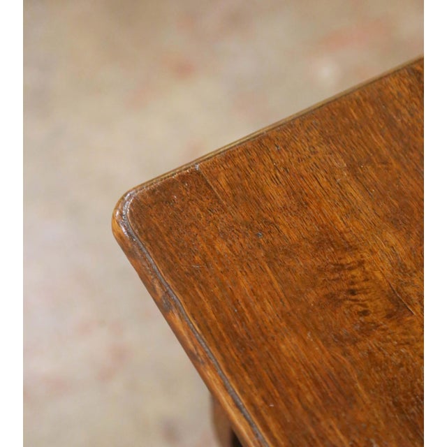 Wood 19th Century French Louis XV Carved Oak Side Table For Sale - Image 7 of 9