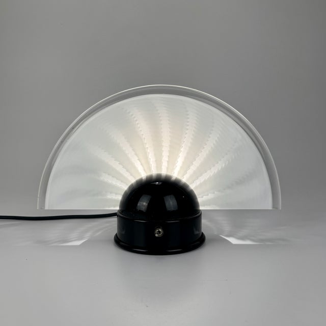 Vintage Italian Halogen Fan Table Lamp in Murano Glass, 1990s For Sale - Image 3 of 9